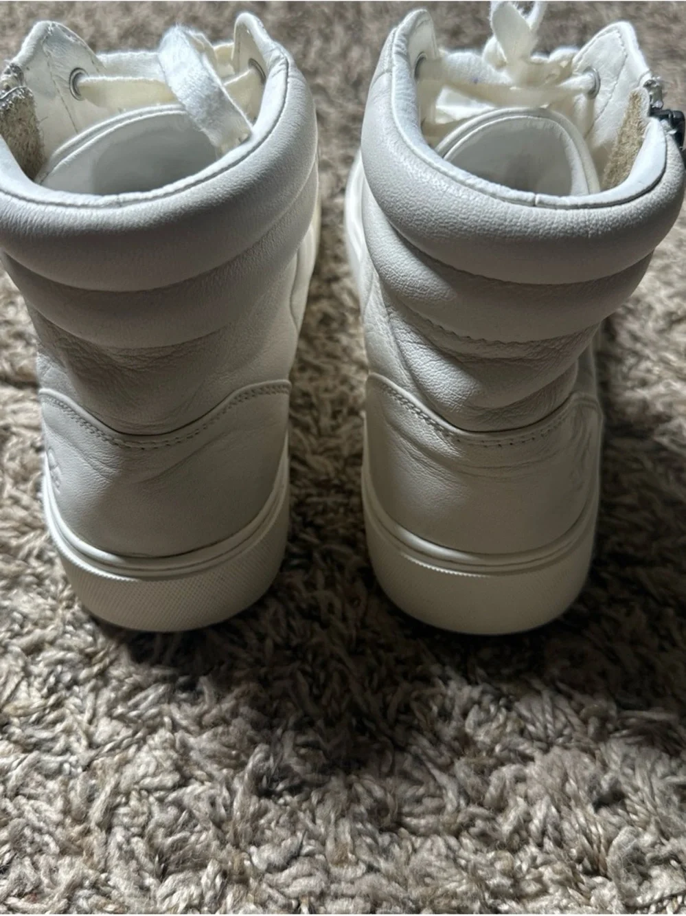 UGG Women's High-Top Lace-Up Sneakers in White With Side Zipper Size 8.5